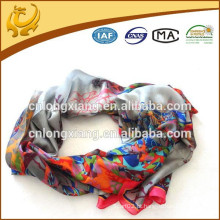 2015 Mais recentes Novel Fashionable 100% Silk Printed Latest Scarf Designs